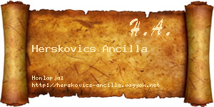 Herskovics Ancilla névjegykártya